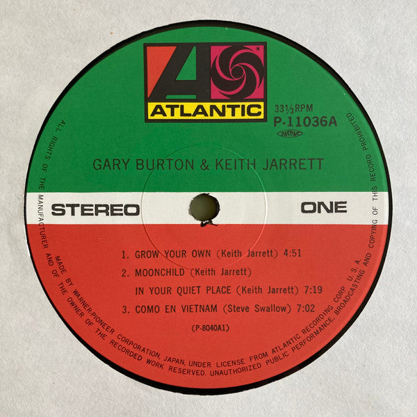 Gary Burton - Gary Burton & Keith Jarrett (Vinyl, LP, Album) Very Good Plus (VG+) / Very Good (VG)