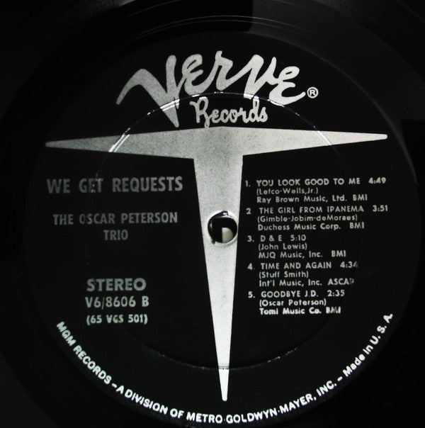 The Oscar Peterson Trio - We Get Requests (Vinyl, LP, Album, Stereo) Very Good Plus (VG+) / Good Plus (G+)