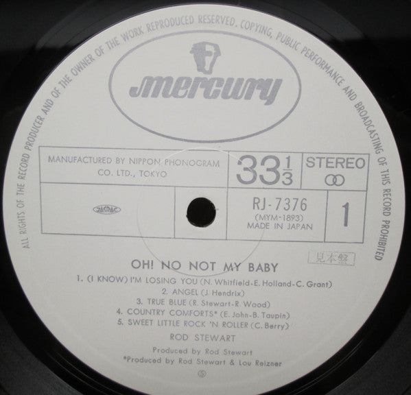 Rod Stewart - Oh! No Not  My Baby (Vinyl, LP, Compilation, Promo) Very Good Plus (VG+) / Very Good (VG)