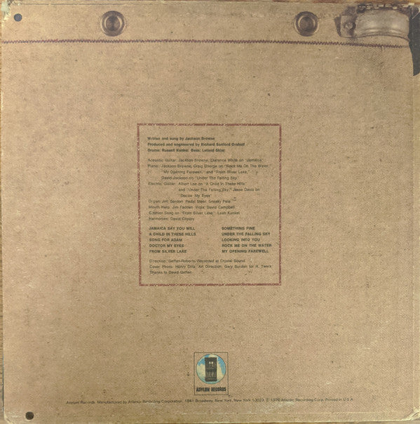 Jackson Browne - Jackson Browne (Vinyl, LP, Album, Stereo) Very Good (VG) / Good Plus (G+)