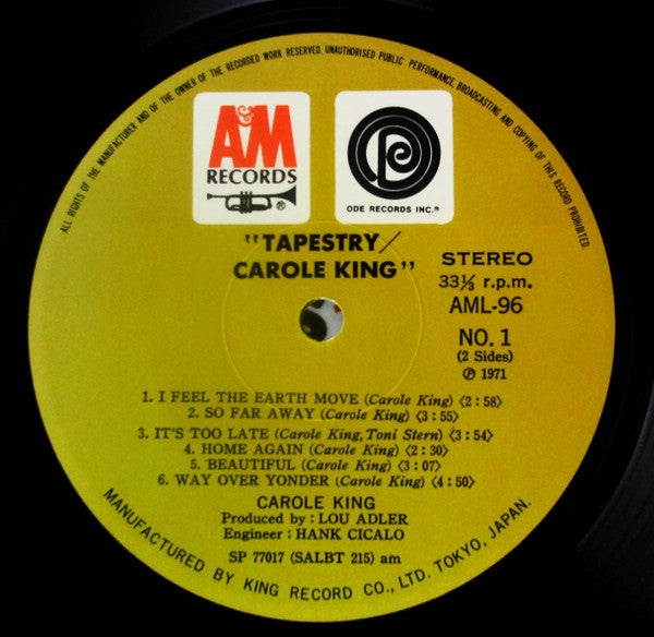 Carole King - Tapestry (Vinyl, LP, Album) Very Good (VG) / Very Good (VG)