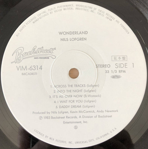 Nils Lofgren - Wonderland (Vinyl, LP, Album, Promo) Very Good Plus (VG+) / Very Good Plus (VG+)