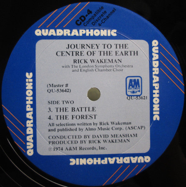 Rick Wakeman - Journey To The Centre Of The Earth (Vinyl, LP, Album, Quadraphonic) Good Plus (G+) / Very Good (VG)