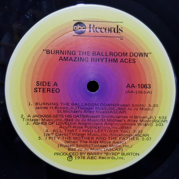 The Amazing Rhythm Aces - Burning The Ballroom Down (Vinyl, LP, Album) Very Good (VG) / Very Good (VG)
