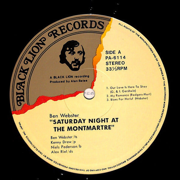 Ben Webster - Saturday Night At The Montmartre (Vinyl, LP, Album, Reissue, Stereo) Very Good Plus (VG+) / Very Good Plus (VG+)