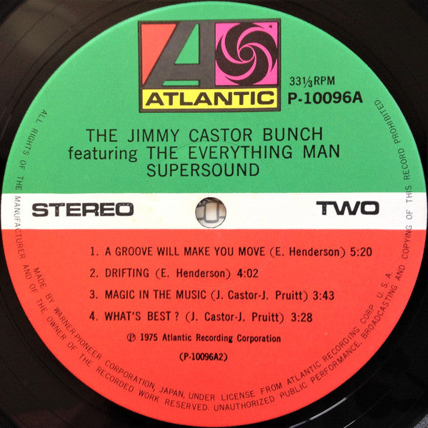 The Jimmy Castor Bunch - Supersound = Supersound in Discotheque (Vinyl, LP, Album, Stereo) Very Good Plus (VG+) / Good Plus (G+)