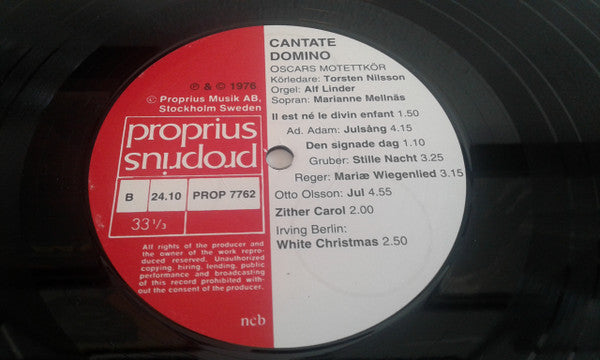 Oscars Motettkör - Cantate Domino (Vinyl, LP, Album) Near Mint (NM or M-) / Near Mint (NM or M-)