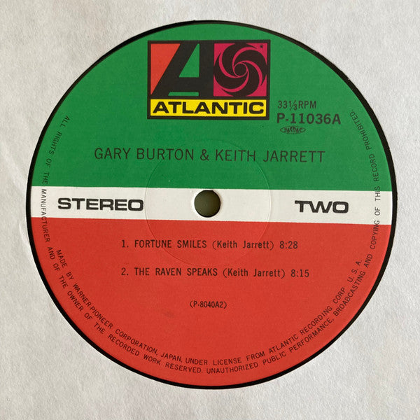 Gary Burton - Gary Burton & Keith Jarrett (Vinyl, LP, Album) Very Good Plus (VG+) / Very Good (VG)