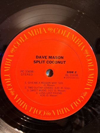 Dave Mason - Split Coconut (Vinyl, LP, Album) Very Good (VG) / Very Good Plus (VG+)