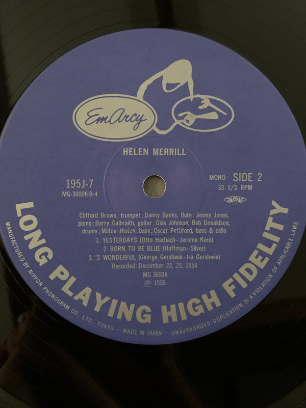 Helen Merrill - Helen Merrill (Vinyl, LP, Album, Misprint, Reissue, Mono) Very Good Plus (VG+) / Very Good Plus (VG+)