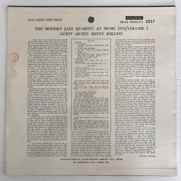 The Modern Jazz Quartet - At Music Inn (Vinyl, LP, Album, Mono) Very Good (VG) / Very Good (VG)
