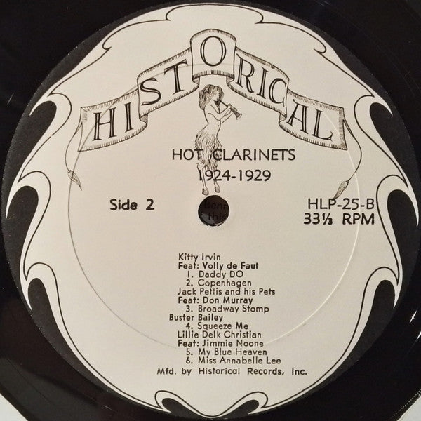 Various - Hot Clarinets 1924-1929 (Vinyl, LP, Compilation) Good Plus (G+) / Very Good (VG)