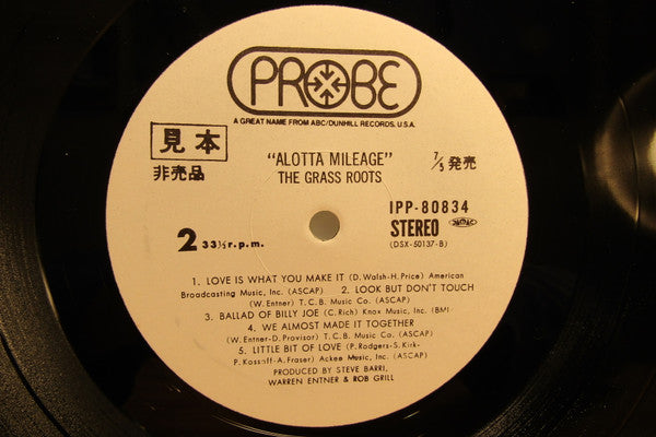 The Grass Roots - Alotta' Mileage (Vinyl, LP, Promo, Stereo) Very Good Plus (VG+) / Very Good Plus (VG+)