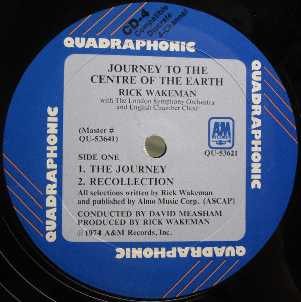 Rick Wakeman - Journey To The Centre Of The Earth (Vinyl, LP, Album, Quadraphonic) Good Plus (G+) / Very Good (VG)
