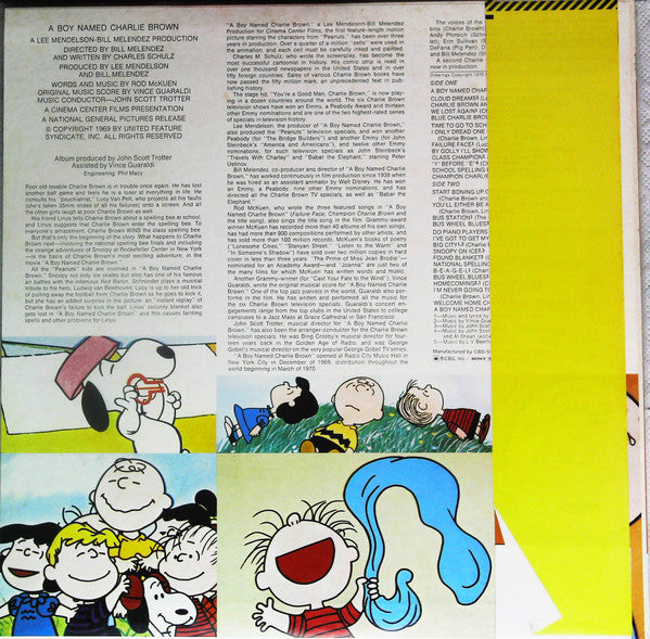 Rod McKuen - Selections From The Soundtrack "A Boy Named Charlie Brown" (Vinyl, LP, Reissue, Stereo) Very Good Plus (VG+) / Very Good (VG)