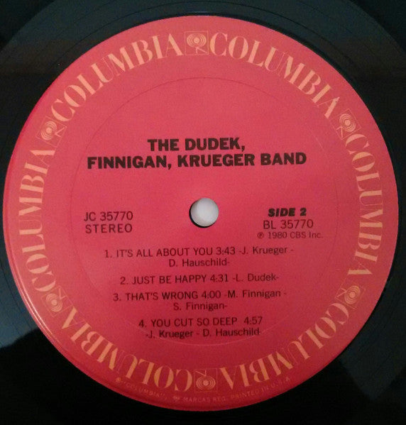 The Dudek Finnigan Krueger Band - DFK (Vinyl, LP, Album, Stereo) Very Good Plus (VG+) / Very Good Plus (VG+)
