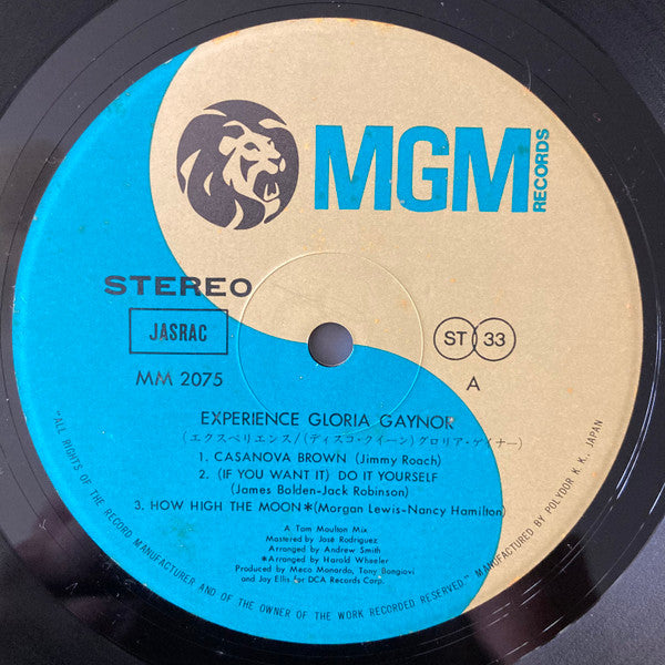 Gloria Gaynor - Experience Gloria Gaynor = エクスペリエンス グロリア・ゲイナー (Vinyl, LP, Album, Stereo) Very Good Plus (VG+) / Very Good (VG)