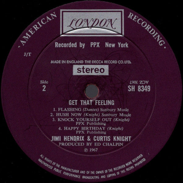 Jimi Hendrix - Get That Feeling (Vinyl, LP, Album, Stereo) Very Good Plus (VG+) / Very Good (VG)