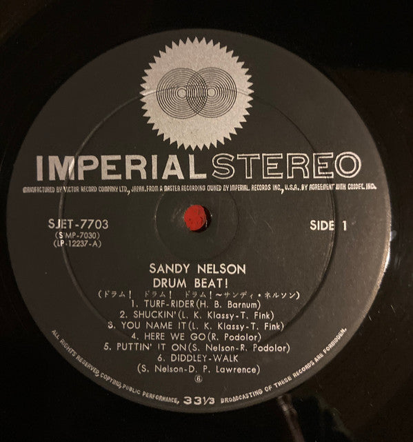 Sandy Nelson - Drum Beat! (Vinyl, LP, Album, Stereo) Good Plus (G+) / Good Plus (G+)