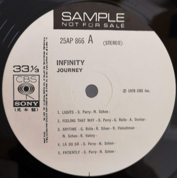 Journey - Infinity (Vinyl, LP, Album, Promo) Near Mint (NM or M-) / Very Good (VG)