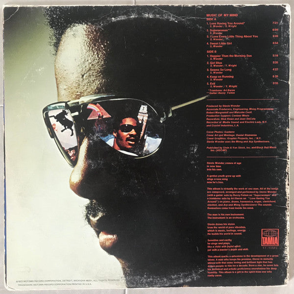 Stevie Wonder - Music Of My Mind (Vinyl, LP, Album, Reissue, Stereo) Very Good Plus (VG+) / Very Good (VG)