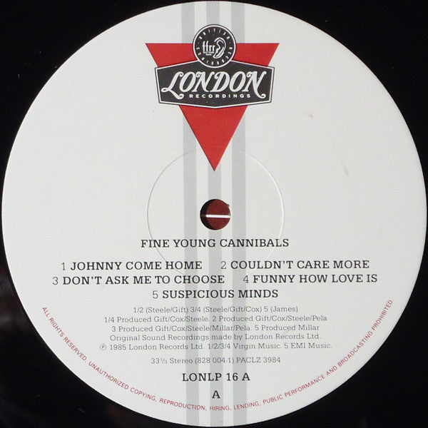 Fine Young Cannibals - Fine Young Cannibals (Vinyl, LP, Album, Stereo) Very Good (VG) / Good (G)