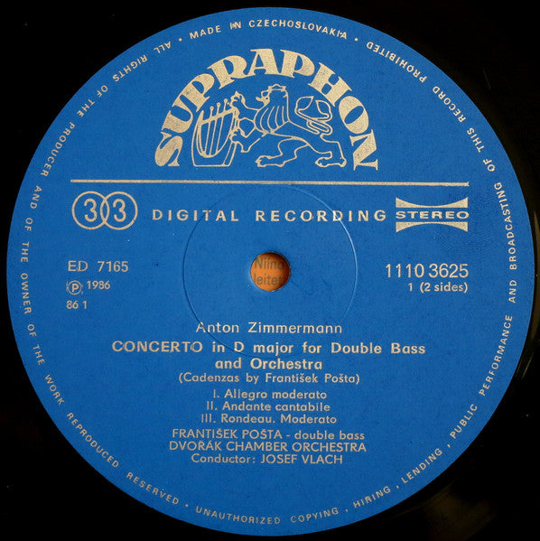 Giovanni Bottesini - Double Bass Concertos (Vinyl, LP, Stereo) Very Good Plus (VG+) / Very Good Plus (VG+)