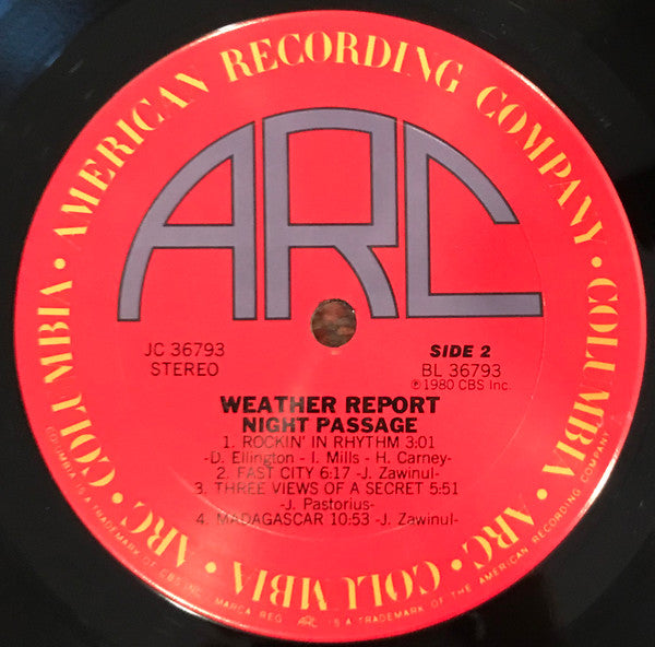 Weather Report - Night Passage (Vinyl, LP, Album) Good Plus (G+) / Very Good (VG)
