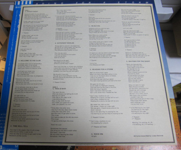 Vandenberg - Heading For A Storm (Vinyl, LP, Album, Promo) Near Mint (NM or M-) / Very Good (VG)