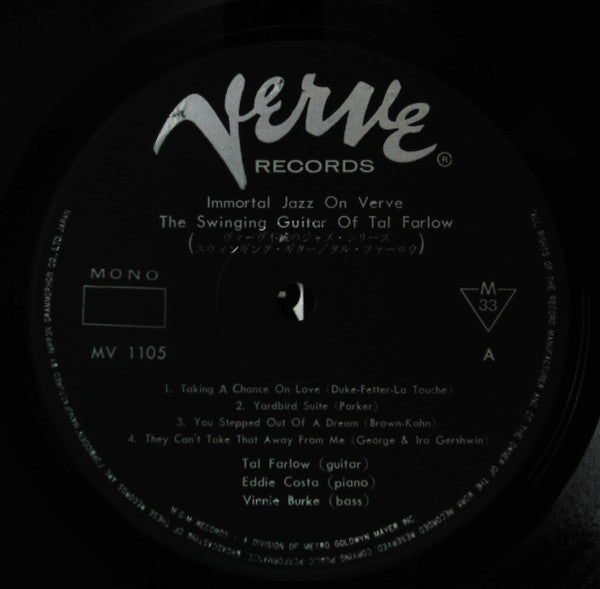 Tal Farlow - The Swinging Guitar Of Tal Farlow (Vinyl, LP, Album, Reissue, Mono) Very Good (VG) / Very Good (VG)