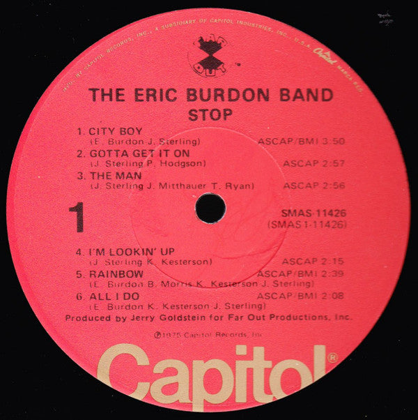 Eric Burdon Band - Stop (Vinyl, LP, Album) Good Plus (G+) / Very Good (VG)