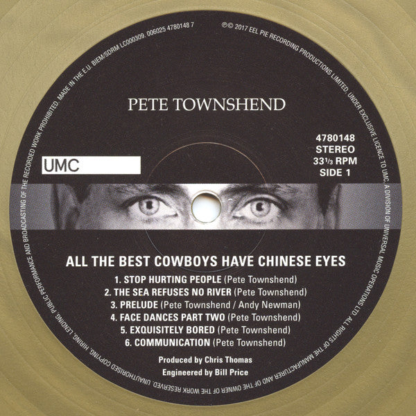 Pete Townshend - All The Best Cowboys Have Chinese Eyes (Vinyl, LP, Album, Limited Edition, Reissue, Remastered) Very Good Plus (VG+) / Very Good Plus (VG+)