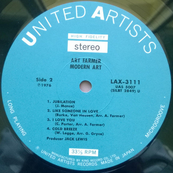 Art Farmer - Modern Art (Vinyl, LP, Album, Reissue, Stereo) Very Good (VG) / Very Good (VG)