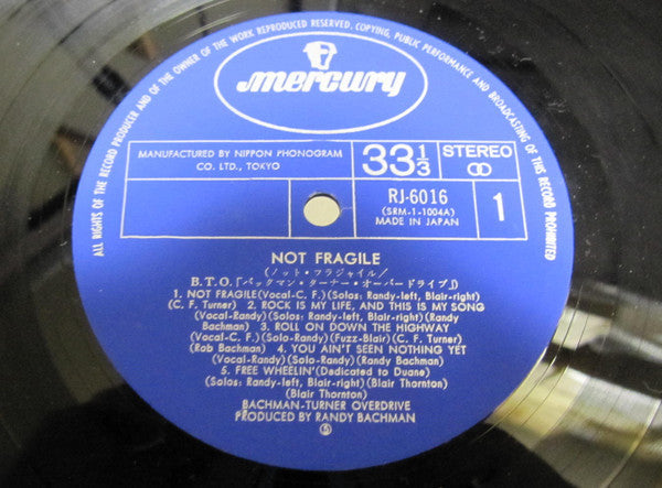 Bachman-Turner Overdrive - Not Fragile (Vinyl, LP, Album)
