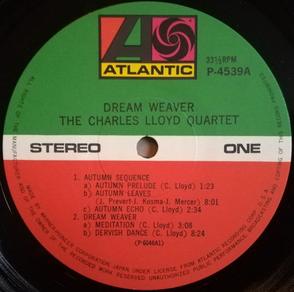 The Charles Lloyd Quartet - Dream Weaver (Vinyl, LP, Album, Reissue) Very Good (VG) / Very Good Plus (VG+)
