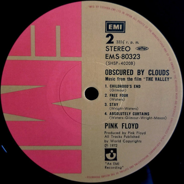 Pink Floyd - Obscured By Clouds (Vinyl, LP, Album, Reissue) Very Good Plus (VG+) / Very Good (VG)