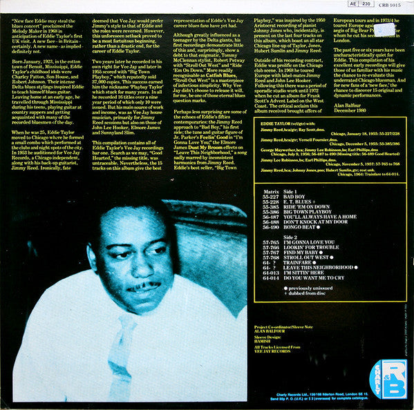 Eddie Taylor (2) - Big Town Playboy (Vinyl, LP, Compilation) Very Good (VG) / Very Good (VG)