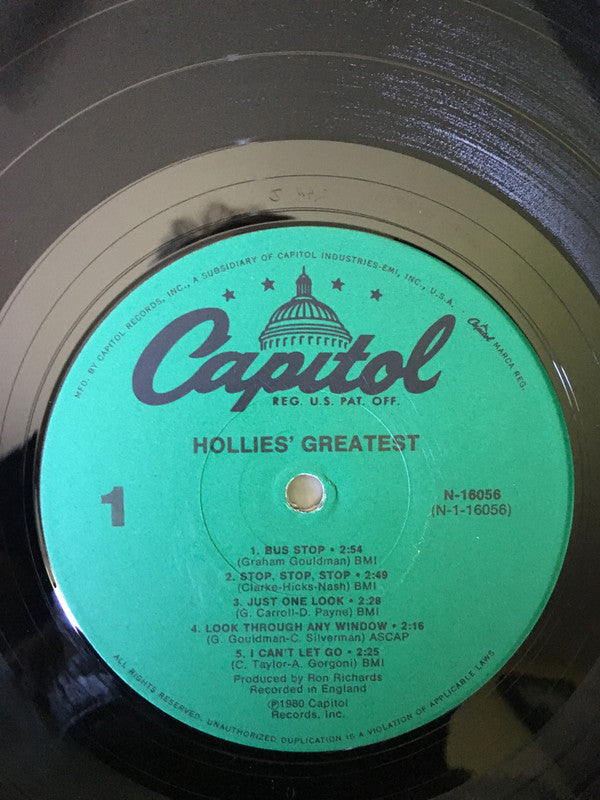 The Hollies - Hollies' Greatest (Vinyl, LP, Compilation, Mono) Very Good Plus (VG+) / Very Good Plus (VG+)