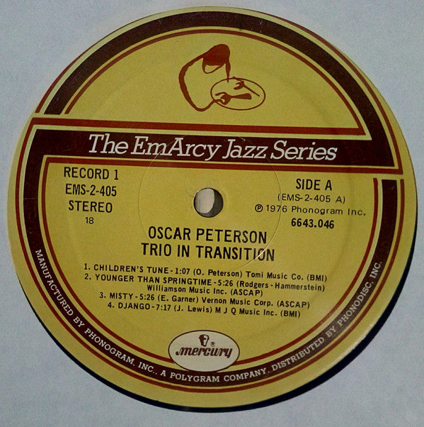 Oscar Peterson - Trio In Transition (2xVinyl, LP, Compilation, Remastered) Very Good Plus (VG+) / Good Plus (G+)
