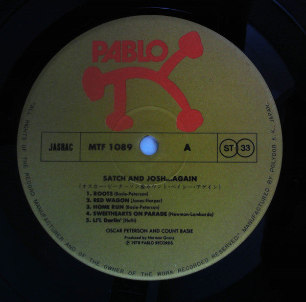 Oscar Peterson - Satch And Josh.....Again (Vinyl, LP, Album) Very Good Plus (VG+) / Very Good Plus (VG+)