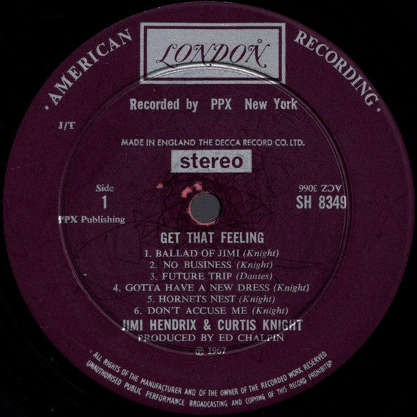 Jimi Hendrix - Get That Feeling (Vinyl, LP, Album, Stereo) Very Good Plus (VG+) / Very Good (VG)