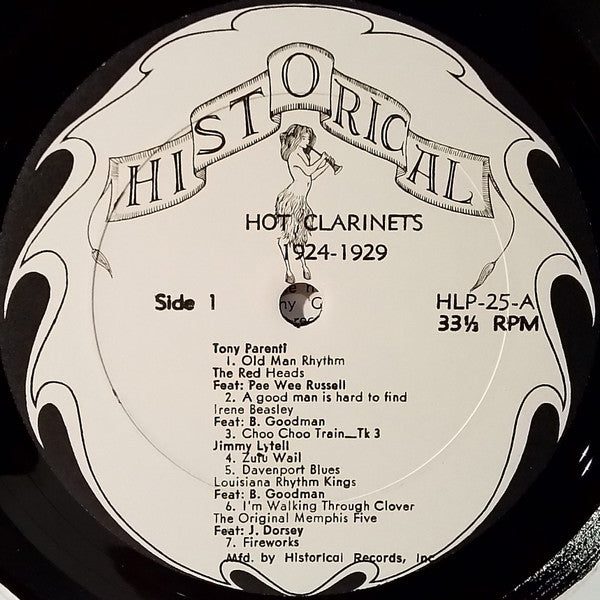 Various - Hot Clarinets 1924-1929 (Vinyl, LP, Compilation) Good Plus (G+) / Very Good (VG)