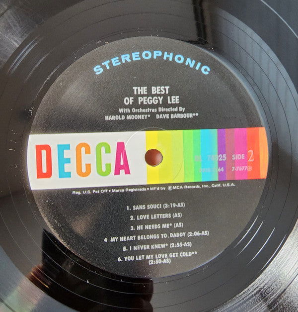 Peggy Lee - The Best Of Peggy Lee (2xVinyl, LP, Compilation, Reissue, Stereo) Very Good Plus (VG+) / Good Plus (G+)