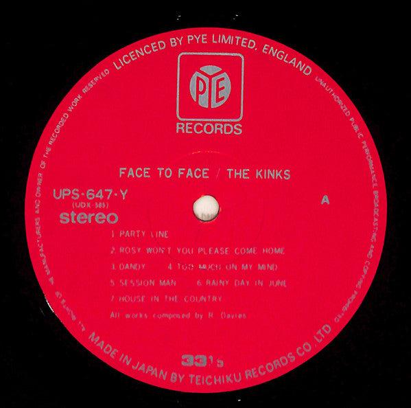 The Kinks - Face To Face (Vinyl, LP, Album, Reissue, Stereo) Very Good Plus (VG+) / Very Good Plus (VG+)