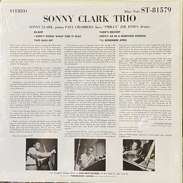 Sonny Clark Trio - Sonny Clark Trio (Vinyl, LP, Album, Promo, Reissue, Stereo) Near Mint (NM or M-) / Very Good Plus (VG+)