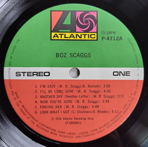 Boz Scaggs - Boz Scaggs (Vinyl, LP, Album, Reissue) Very Good Plus (VG+) / Fair (F)