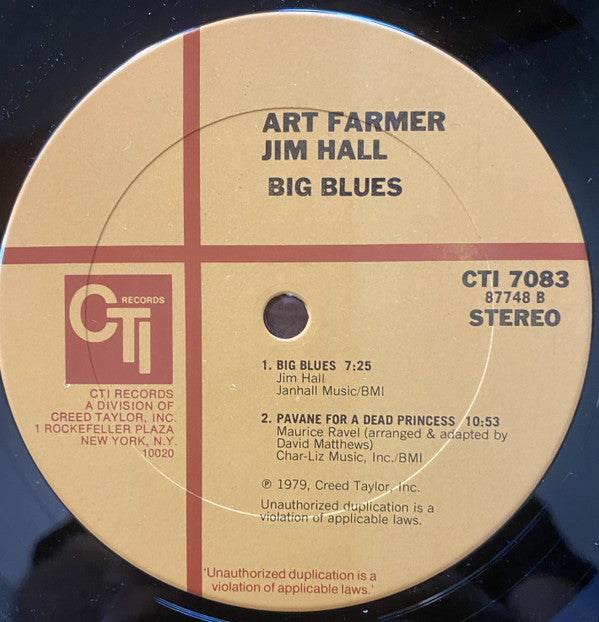 Art Farmer - Big Blues (Vinyl, LP, Album) Very Good Plus (VG+) / Very Good (VG)