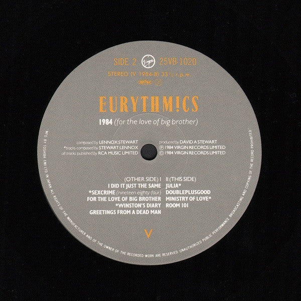Eurythmics - 1984 (For The Love Of Big Brother) (Vinyl, LP, Album)