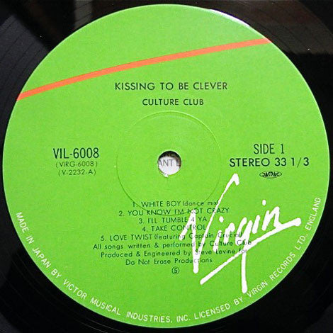 Culture Club - Kissing To Be Clever = Mystery Boy (Vinyl, LP, Album, Stereo) Very Good Plus (VG+) / Very Good Plus (VG+)