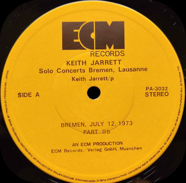Keith Jarrett - Solo Concerts: Bremen / Lausanne (3xVinyl, Box Set, LP, Album) Very Good (VG) / Good Plus (G+)